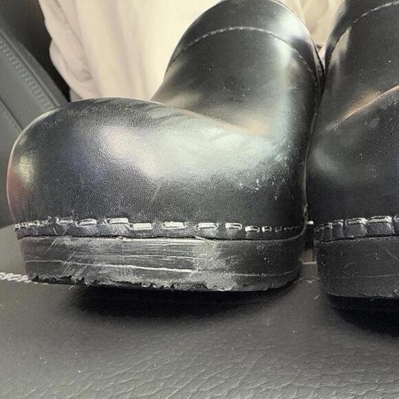 Sanita Danish Leather Black Clogs Workwear Nursing Doctor Minimalist Basic 39 - Picture 10 of 13